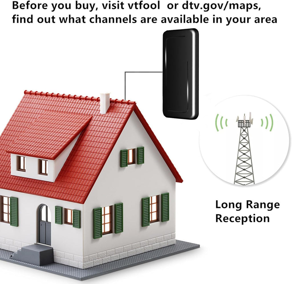 TV Antenna for Smart TV - Indoor Digital HD Antenna 4K VHF UHF 32.8ft Coax Cable G3537