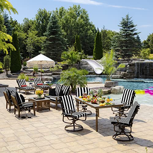 ARDEN Outdoor Dining Chair Cushion 20 x 20 in Weather-Proof Fade Resistant Sapphire Blue J523