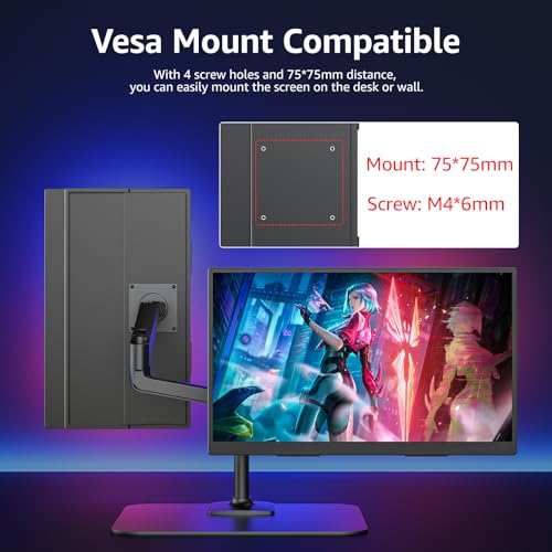 Portable Gaming Monitor 18.5" 1080P 100Hz USB-C HDMI for Laptop Xbox PS5 Switch X13368