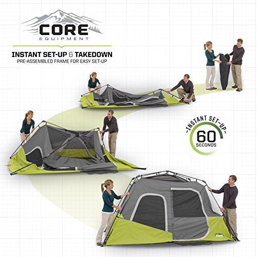 CORE Instant Cabin Tents 6 Person Family Pop Up Camping Tent R26561
