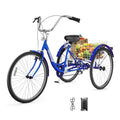 Adult Tricycle with Large Basket 24/26 Inch, 7-Speed 3-Wheel Bike I7207