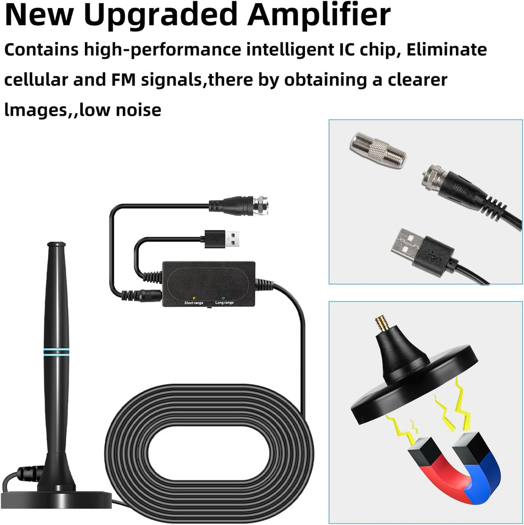 Amplified HDTV Indoor TV Antenna Long Range 4K 1080p W1895