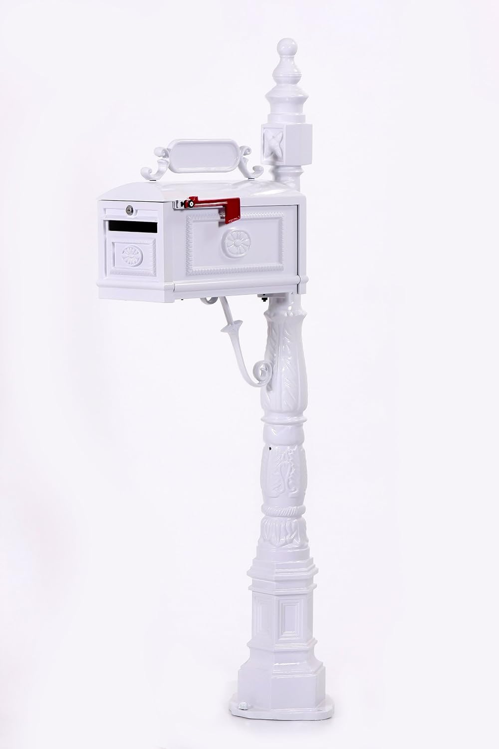 Locking Decorative Residential Curbside Cast Aluminum Mailbox White Authentic * Original * Exclusive