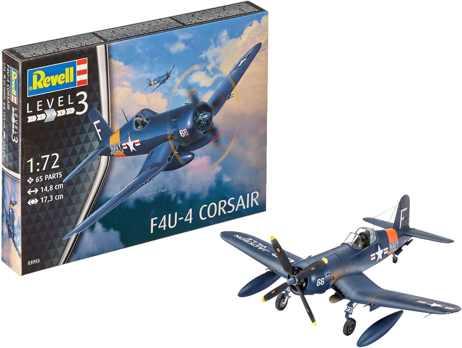 Revell 03955 F4U-4 Corsair Model Kit, 14.8 cm length,17.3 cm spanwidth