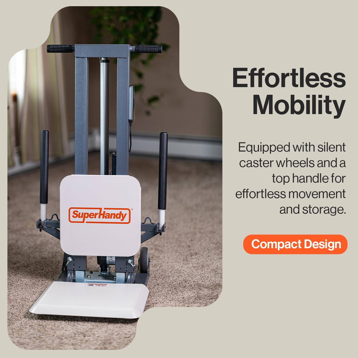 SuperHandy Passport Plus Mobility Scooter Foldable 3 Wheel with GoRise FS Electric Floor to Stand Lift P7383