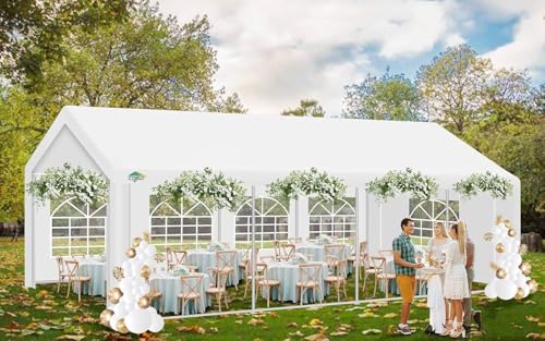 COBIZI 20x40 Party Tent Heavy Duty with Removable Sidewall, White S4012