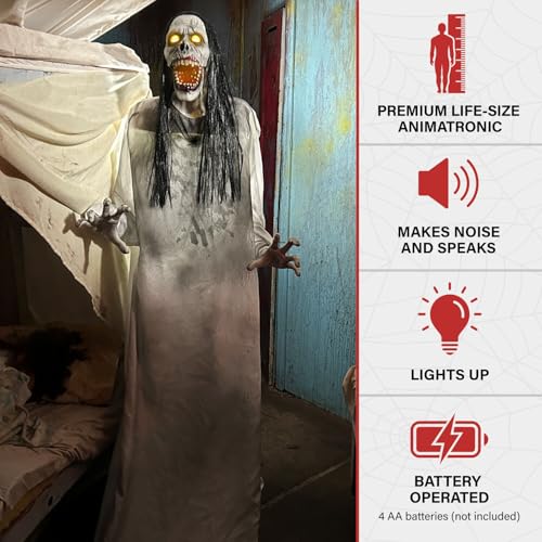 Haunted Hill Farm 5.9 ft Animatronic Lurching Woman by Tekky S393