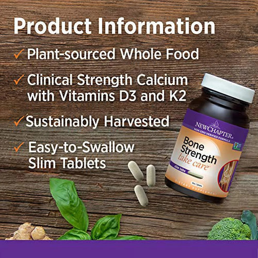 New Chapter Calcium Supplement with Vitamin K2, D3 & Magnesium, 60 Count H88286