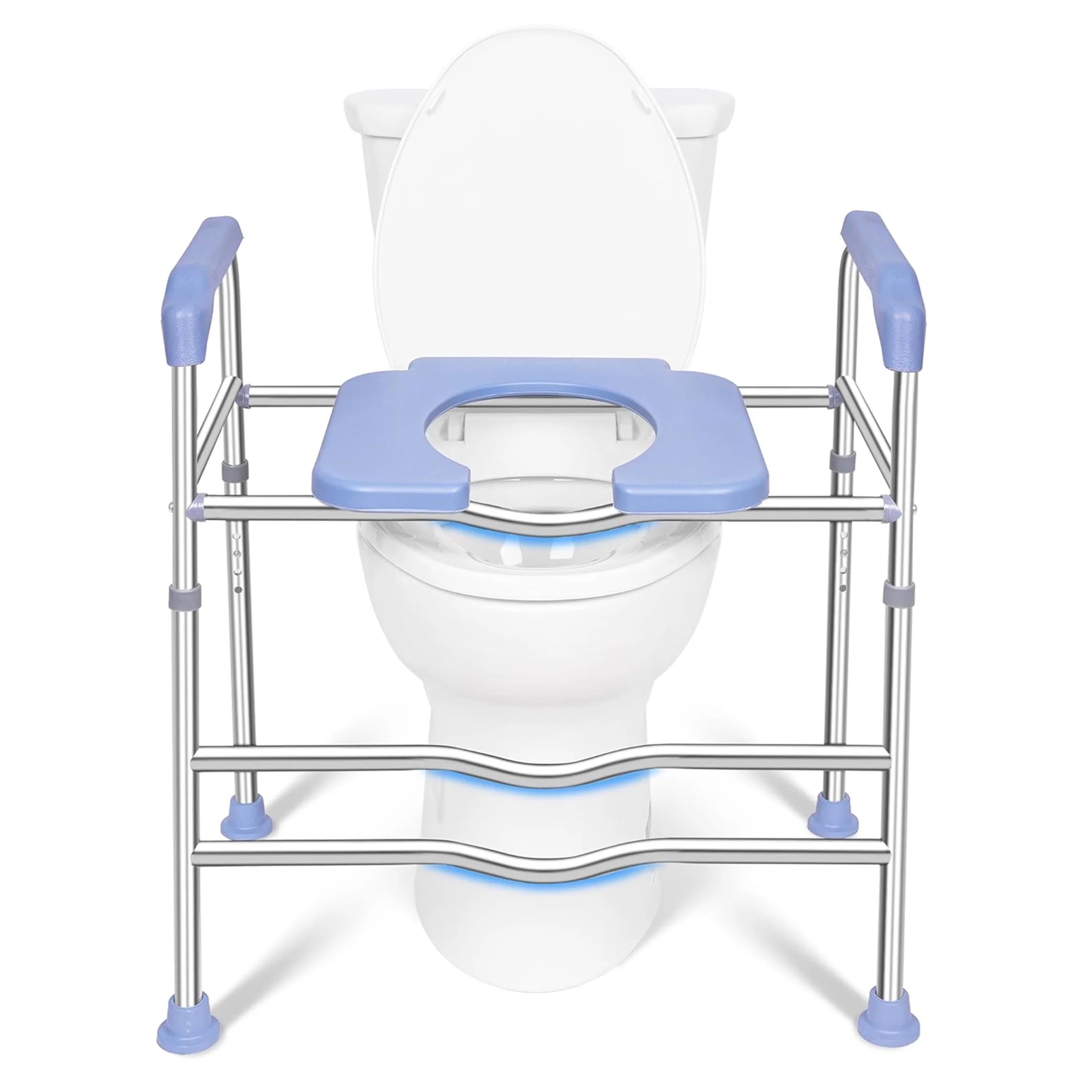 Raised Toilet Seat with Handles and Soft Seat, 400lbs Capacity I66063