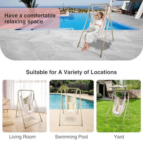 RedSwing Hammock Chair Stand with Hanging Chair, Heavy Duty Steel, Indoor Outdoor, 330 Lbs W499056