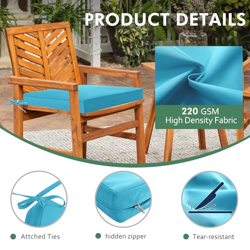 Outdoor Chair Cushions Set of 4, Waterproof Patio Seat Cushions with Ties, Black A5741