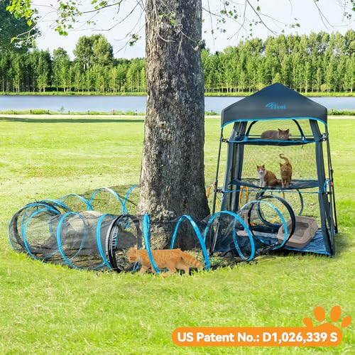 X-Large Catio Outdoor Cat Enclosure and Cat Tower Tent, 3-Tier Portable Foldable, Two Doors Z502328