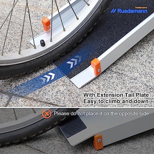 Ruedamann 6FT Adjustable Aluminum Wheelchair Ramp, 600lbs Capacity, Non-Skid D26374