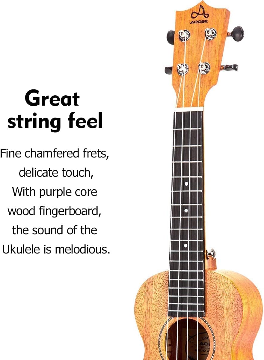 Mahogany 21 Inch Soprano Ukulele Starter Kit with Folding Stand J5304