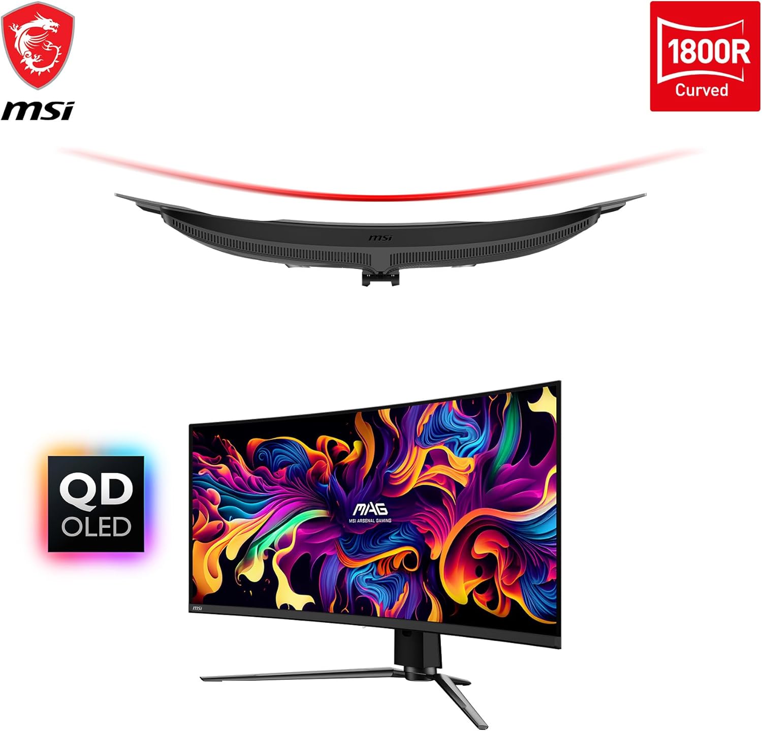 MSI MPG 341CQPX QD-OLED 34-inch Curved Gaming Monitor, 240Hz, UWQHD U49241