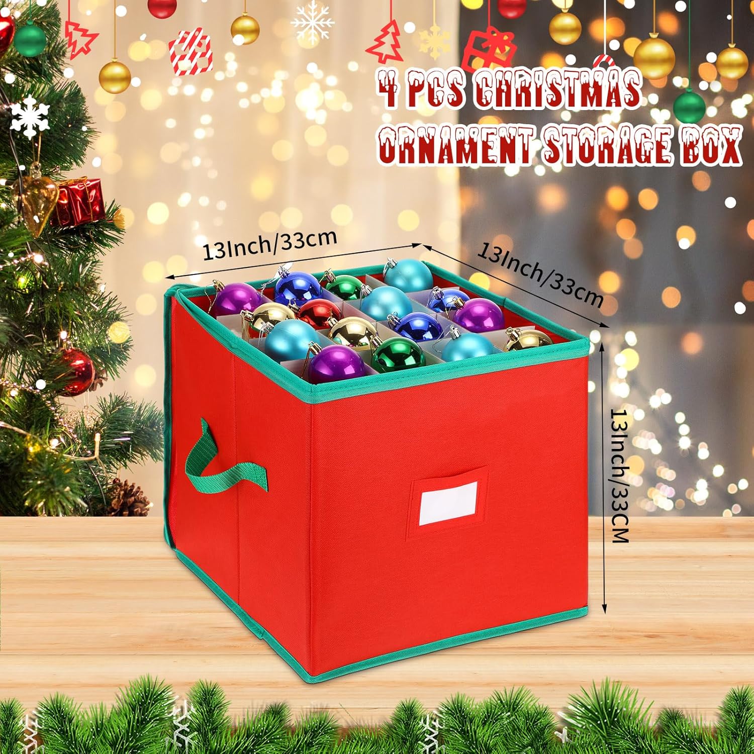 Christmas Ornament Storage Box 16 Trays for 256 Ornaments with Adjustable Dividers N650