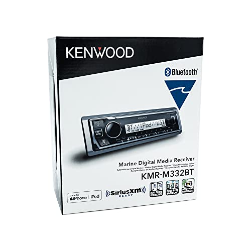 KENWOOD KMR-M332BT Car & Marine Stereo, Single Din, Bluetooth, Weatherproof L12726