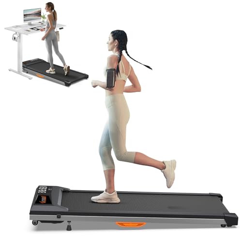 Walking Pad Treadmill, Under Desk Treadmill, Portable Walking Treadmill for Home Office, 2 in 1 Walking Treadmill with LED Display, Small Treadmill with Incline, Jogging Machine