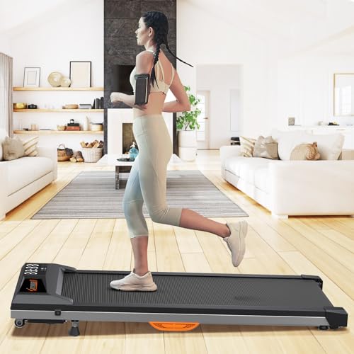 Walking Pad, Under Desk Treadmill for Home Office, 2 in 1 Portable Walking Treadmill, Portable Walking Jogging Running Machine with Remote Control, LED Display, 330lbs