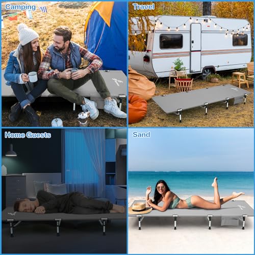 Sportneer Camping Cot, Folding Portable Sleeping Bed for Adults, Supports 330lbs J3028