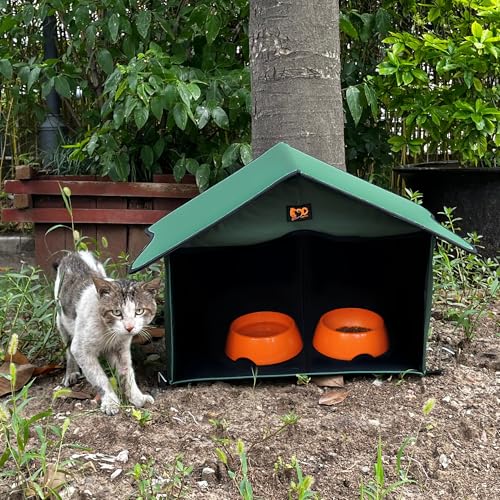 Outdoor Cat House Waterproof Pet Shelter for Feral Cats X13636