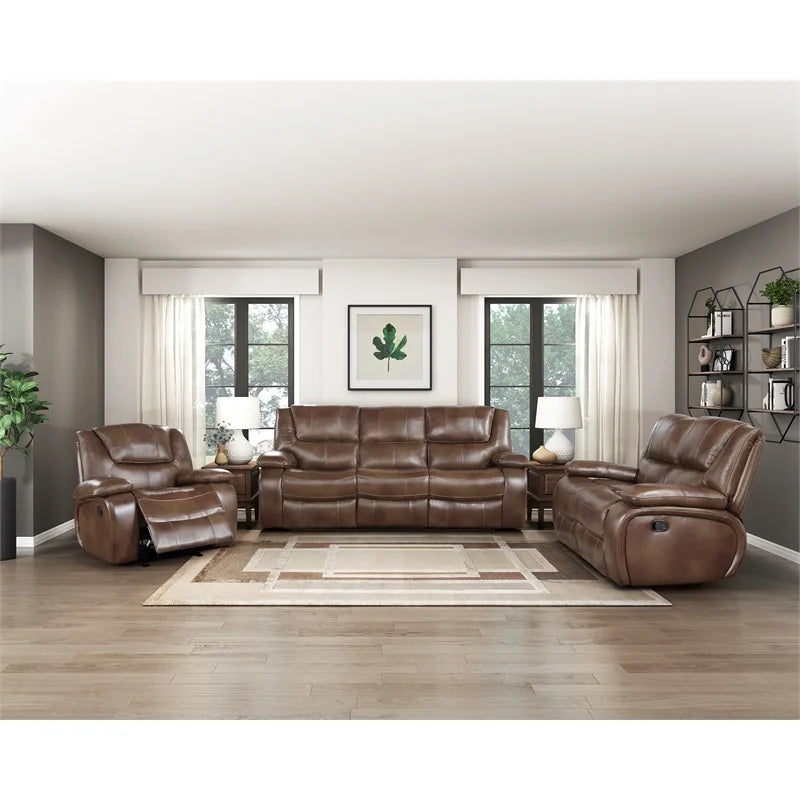 Lexicon Ellicott Leather Match Glider Reclining Chair Brown T969740