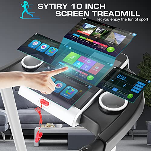 SYTIRY Folding Treadmill with WiFi and TV Screen for Home K729226