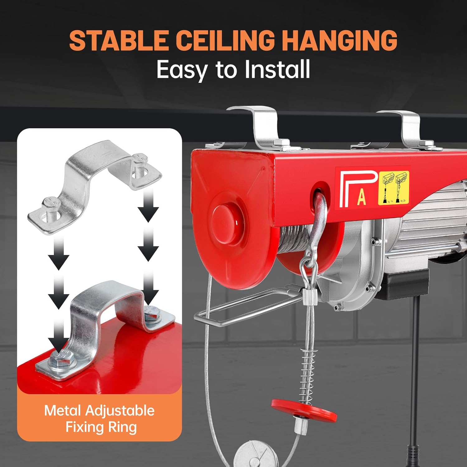 1320LBS 120V Electric Hoist with Wireless Remote Control R896