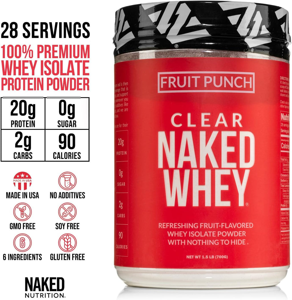 NAKED Clear Whey Protein Isolate, Fruit Punch, 28 Servings X49861