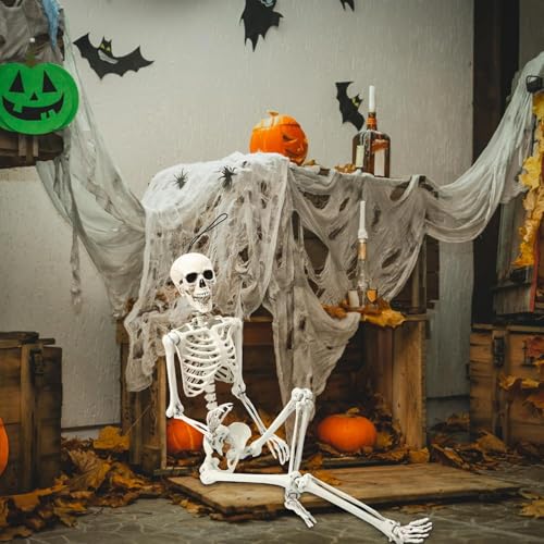 5.4 ft Posable Halloween Skeleton Decoration with Movable Joints L910930