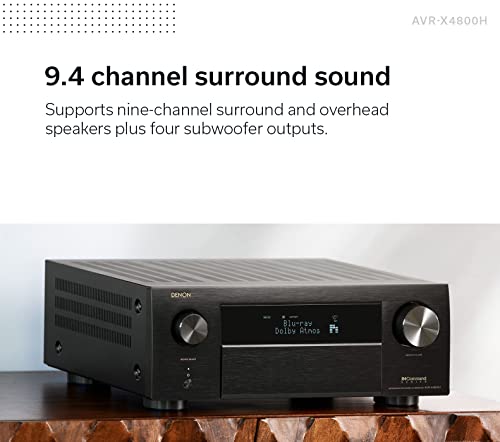 Denon AVR-X4800H 9.4 Channel 8K Home Theater Receiver (Renewed) F754