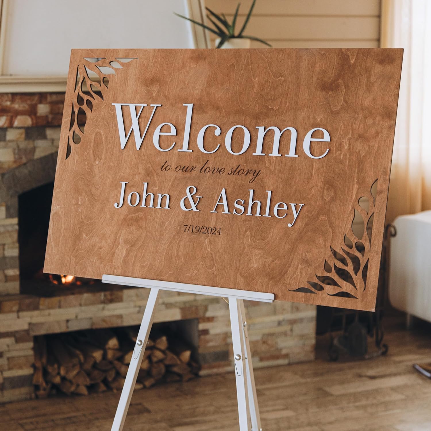 Custom Wooden Wedding Welcome Sign for Reception Decor D569226