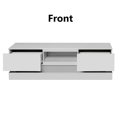 LED TV Stand for 32-55 Inch TV with Storage Drawers and RGB LED Backlight E402158