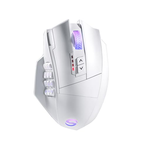 UtechSmart Venus Pro Wireless MMO Gaming Mouse, 16,000 DPI Optical Sensor, 2.4 GHz Transmission Technology, Ergonomic Design, 16M Chroma RGB Lighting, 16 Programmable Buttons, Up to 70H