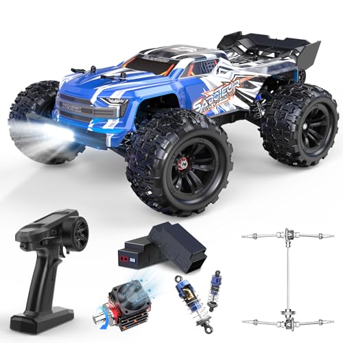 DEERC Fast Brushless RC Car for Adults, Max 70KM/H with 3S(not Included), 1:16 4x4 High Speed RC Truck with 2 Lipo Batteries,All Terrains RC Monster Truck, Off Road Electric Vehicle Gift