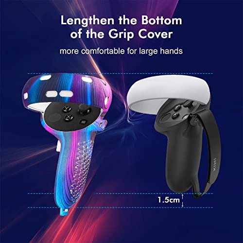 Relohas VR Accessories for Meta Quest 2, Silicone Set with Controller Grips and Face Cover M562331