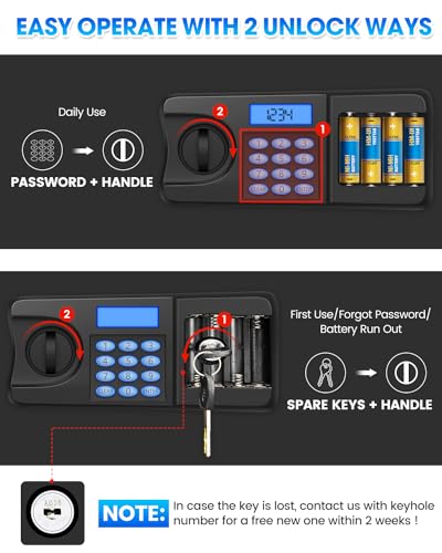 2.6 Cuft Fireproof Home Safe Box with Digital Keypad and Key J202