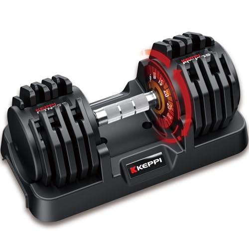 Keppi Adjustable Dumbbells Set-25lb Dumbbells with Anti-Slip Metal Handle for Exercise & Fitness Fast Adjust Weight for Full Body Workout Fitness