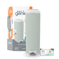 Diaper Genie Platinum Pail (Stone Grey) is Made in Durable Stainless Steel and includes 1 Easy Roll Refill with 18 Bags That can Last up to 5 Months.