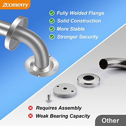 Handicap Grab Bars 24 Inch for Seniors, 304 Stainless Steel, Matte Black, 2 Pack P265