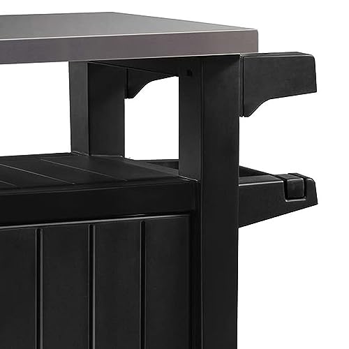 Keter Outdoor Rolling Table Cart with Wheels, Dark Brown V22486