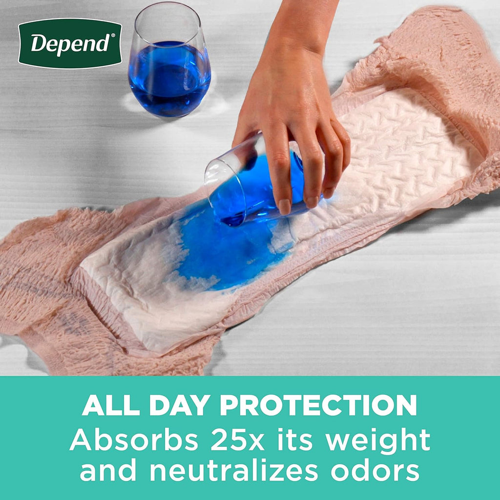 Depend Fresh Protection Adult Incontinence Underwear for Women (Formerly Depend Fit-Flex), Disposable, Maximum, Small, Blush, 32 Count, Packaging May Vary (Pack of 2)