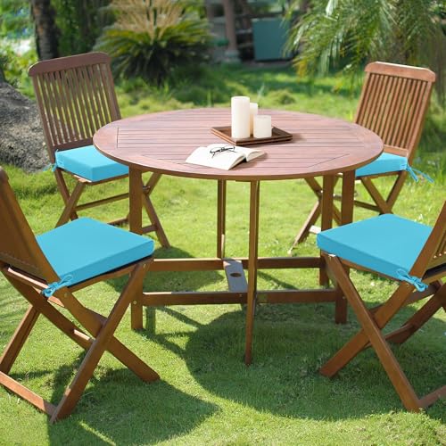 Outdoor Chair Cushions Set of 4, Waterproof Patio Seat Cushions with Ties, Black A5741