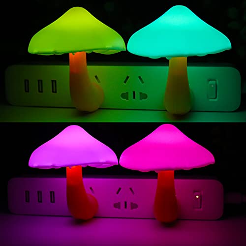 AUSAYE 4 Pack Plug in Mushroom LED Night Light for Bedroom R30736
