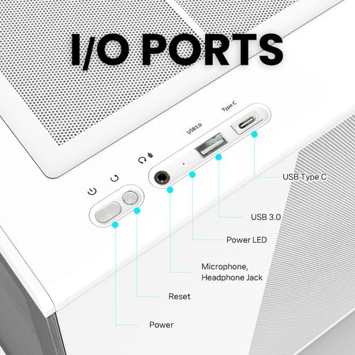 Zalman P10 Micro ATX PC Case, White, Tempered Glass, ARGB Fan A7091