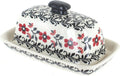 Blue Rose Polish Pottery Scarlett Ivy Butter Dish