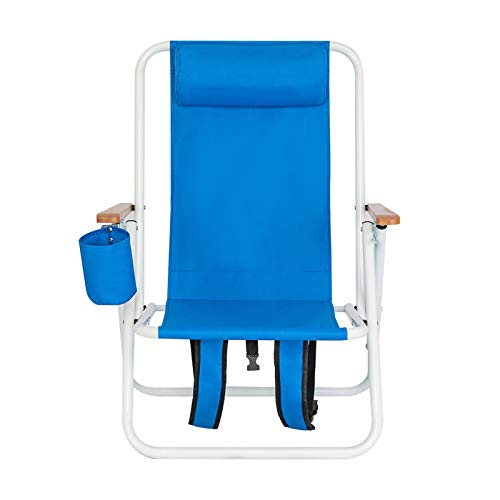 Folding Beach Chair for Adults with Cup Holder, Blue F477648