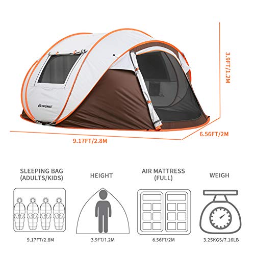 EchoSmile Instant Pop Up Tent, Water Resistant, Portable with Carry Bag E656