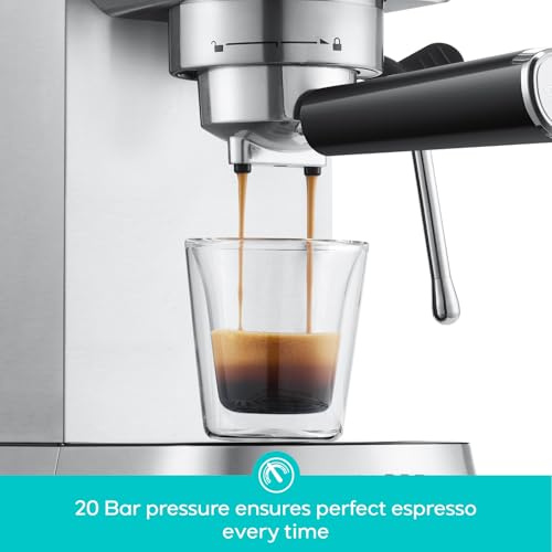 CASABREWS CM5418 Espresso Machine 20 Bar, Compact Espresso Maker with Milk Frother, Stainless Steel, Silver K680