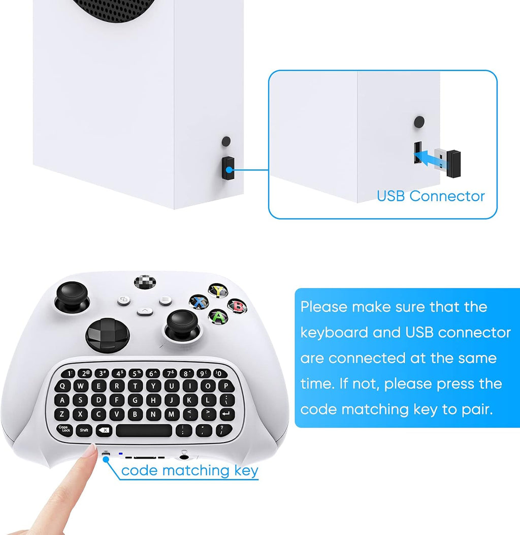 MENEEA Mini Chatpad Keyboard for Xbox Series X/S/One Controller with 3.5mm Audio Jack J538